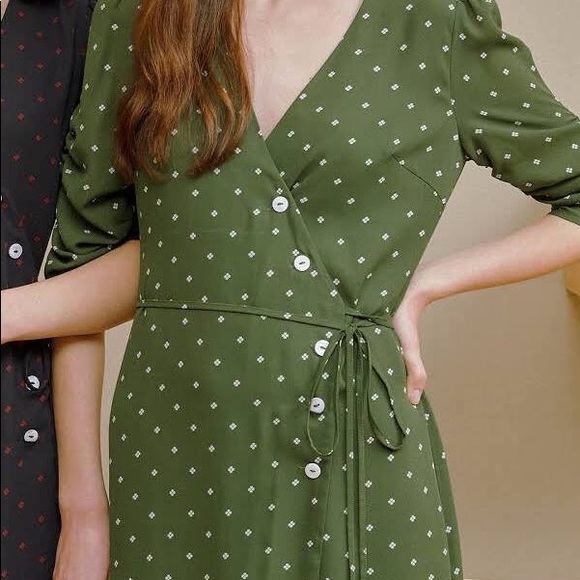 Simple Retro Jade Chiffon Tea Dress - Picture 5 of 5
